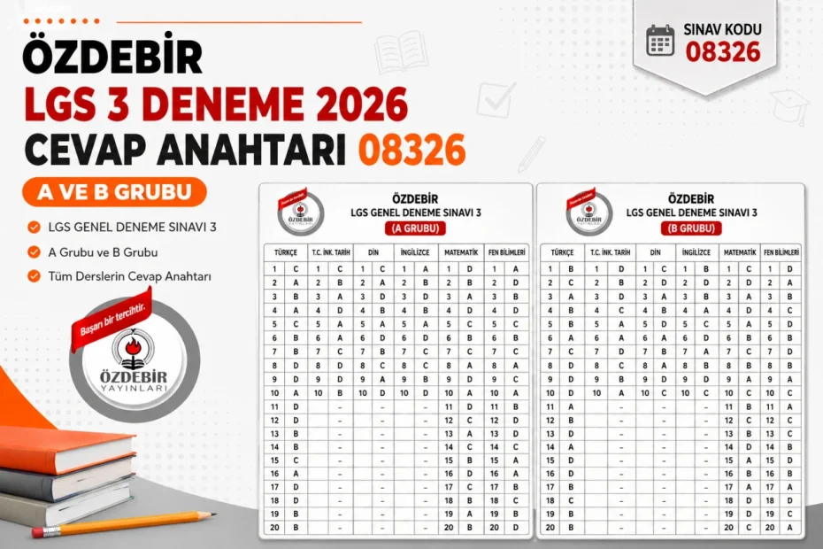 ozdebir lgs 3 deneme 2026 cevap anahtari 08326 203